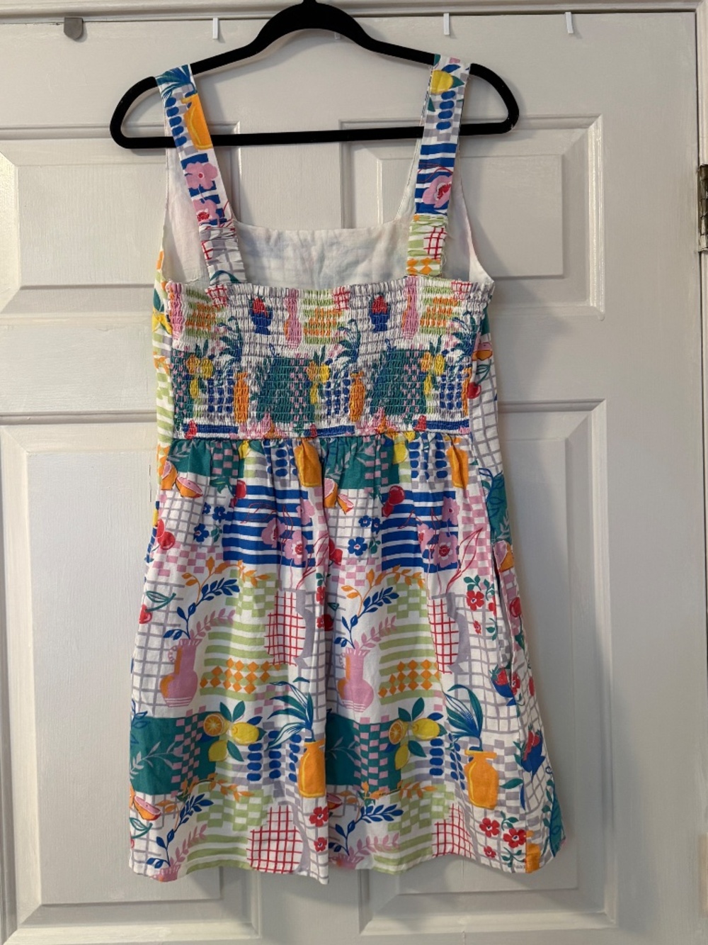 Japna Linen Blend Mini Dress Fruit Print Women's Large Sleeveless Euro Summer - Picture 2 of 8